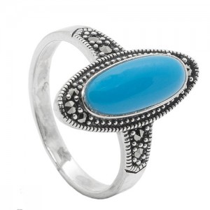 Кольцо арт. HR1593 Марказит, Бирюза синт.
