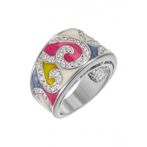 Кольцо арт. D11230 Фианит, Эмаль