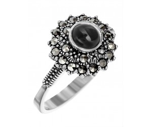 Кольцо арт. HR0961 Марказит, Оникс