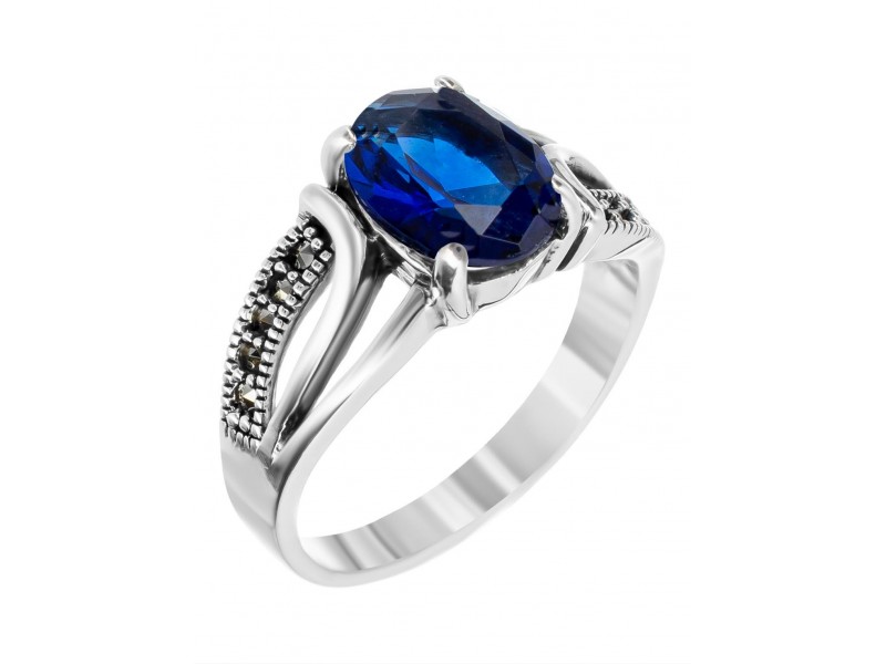 Серебряное Кольцо арт. HR1489 Марказит Swarovski, Фианит