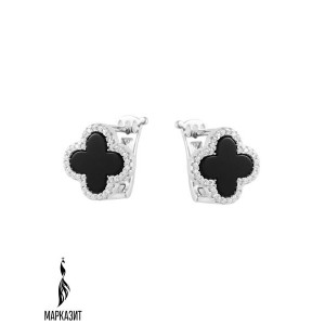 Серьги арт. Т0586 Оникс, Фианит