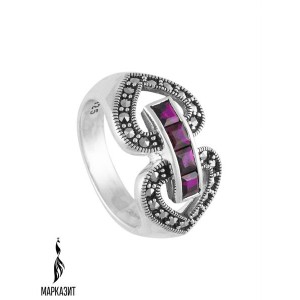 Кольцо арт. HR1871 Марказит, Рубин синт.
