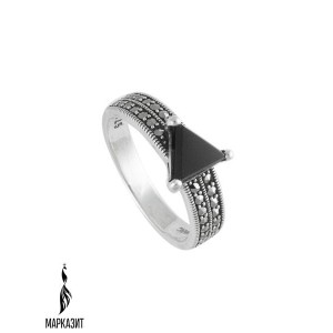 Кольцо арт. HR1896 Марказит, Оникс