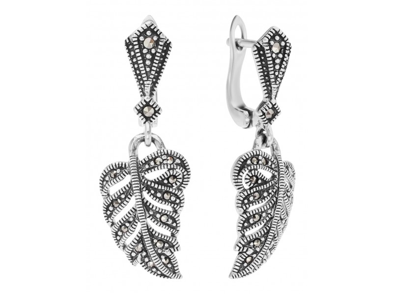 Серебряное Серьги арт. HE031 Марказит