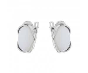 Серьги арт. 023639 Лунный камень, Фианит