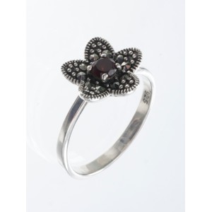 Кольцо арт. HR861 Марказит, Гранат